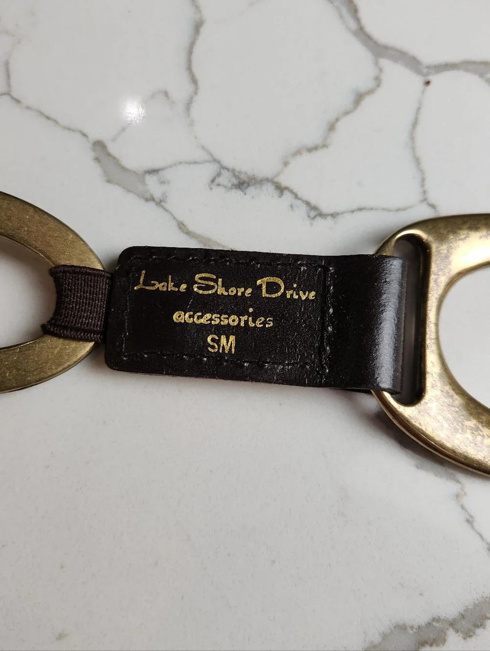 Vintage Lakeshore Drive Accessories Brown Gold Hook Belt Size Small Equestrian